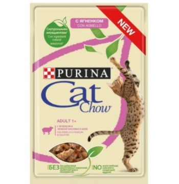 Purina Cat Chow Adult saszetka dla kota 85g  jagnięcina z zieloną fasolą
